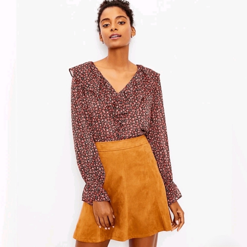 ☆LOFT Brown Suede Skirt☆